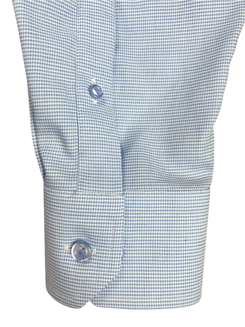 Eton Men’s 18.5 47 Light Blue Micro Check Contemporary Dress Shirt - Picture 3 of 6